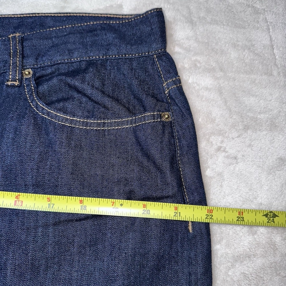 Lauren Ralph Lauren Skirt Women's Size 16 Denim Midi Skirt Front Slit Dark Wash - Picture 9 of 9